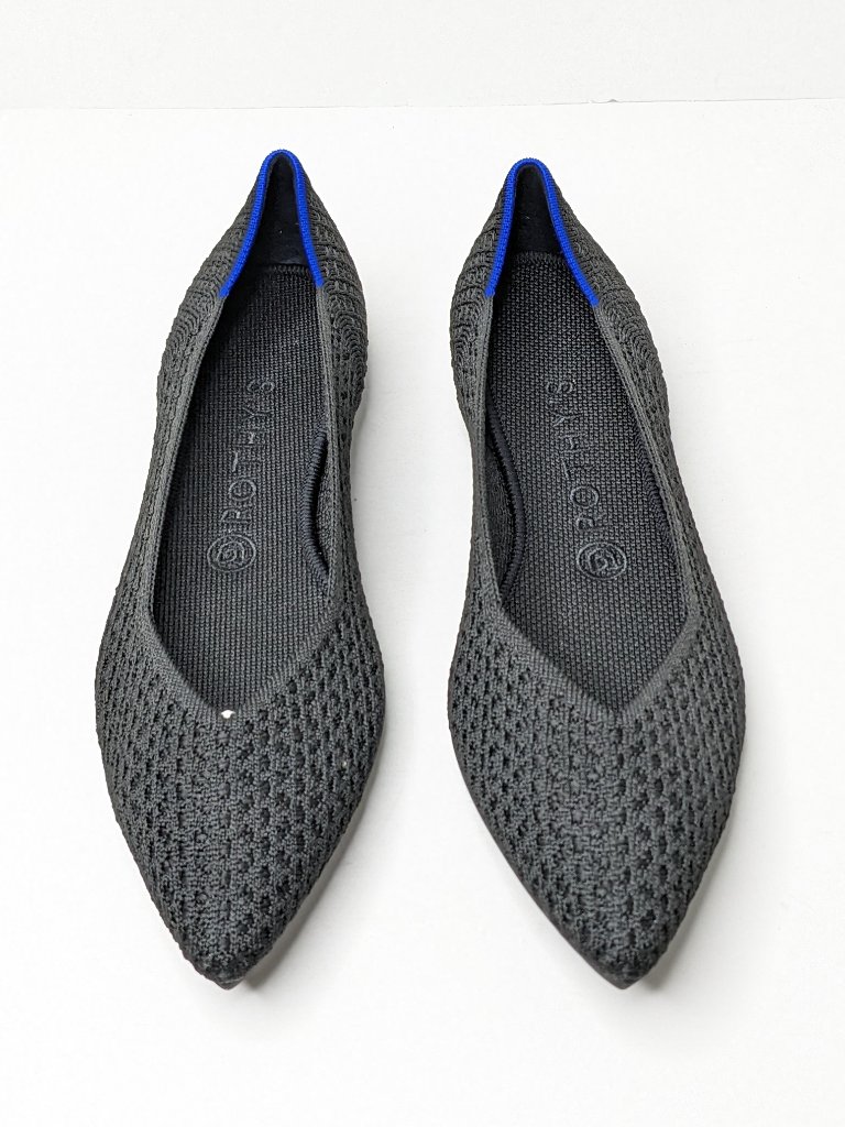 Rothy's The Point Pointed Toe Ballet Flats Black Honeycomb Womens 9